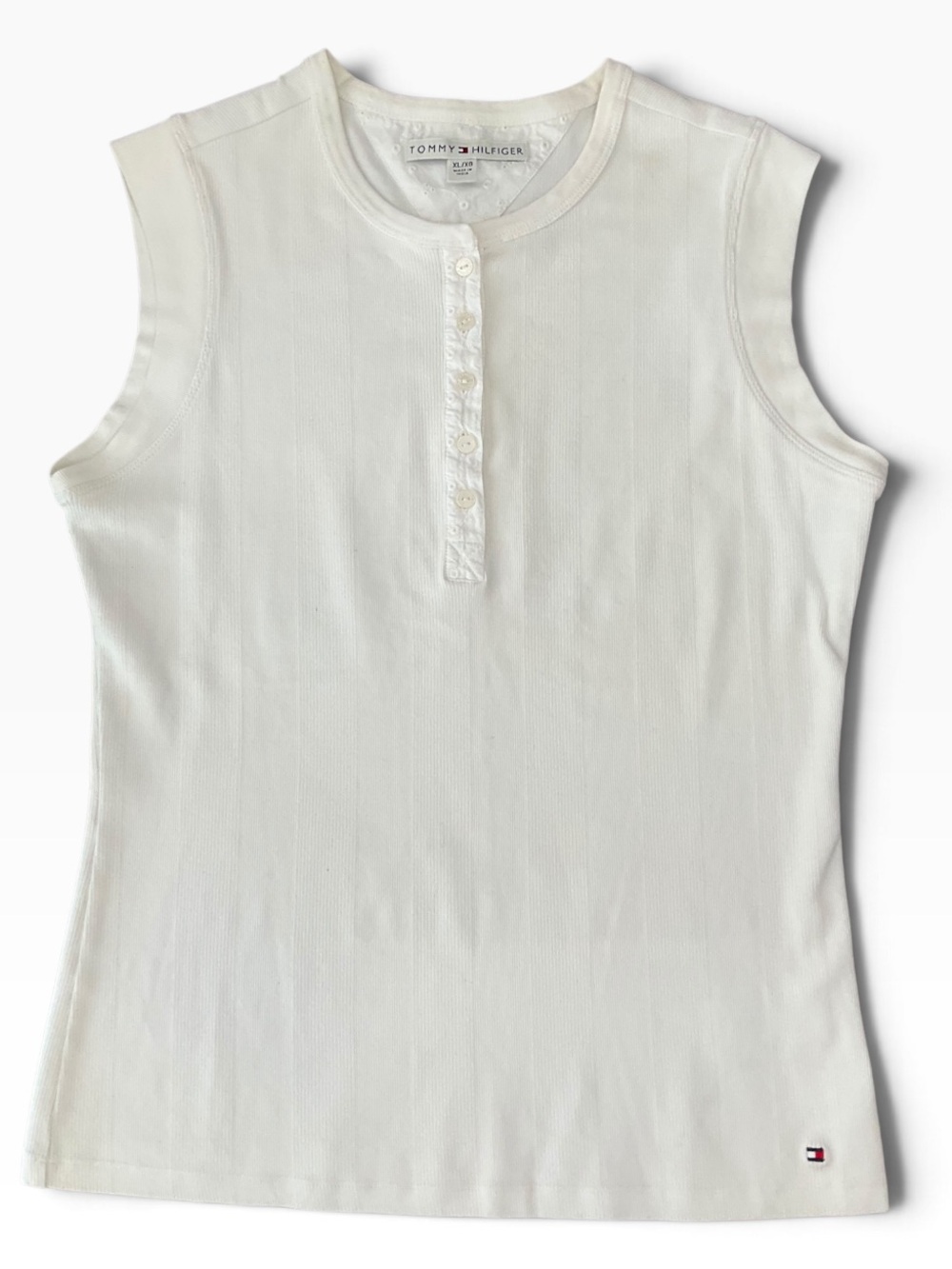 Tommy Hilfiger Women’s Ribbed Sleeveless Henley Tank Size XL EUC